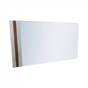 Oglinda My Home, sticla/ lemn alb-natur, 73 x 115 cm