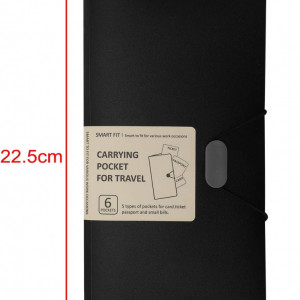 Organizator pentru documente de buzunar JIAHG, negru, PP/PVC, 12 x 22,5 cm - Img 4