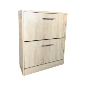 Pantofar GN 2 usi stejar alb, 63x24x81.5 cm - Img 1