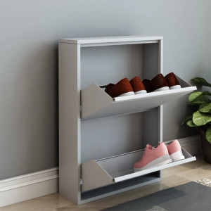 Pantofar Sokndal, metal/lemn, alb, 50 x 15 x 71  cm
