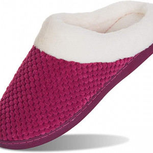 Papuci de casa pentru femei WateLves, microfibra/cauciuc, roz/alb, 42-42 cm - Img 1