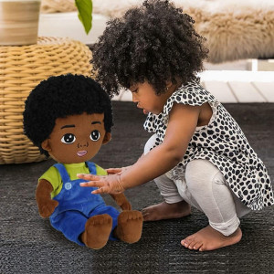 Papusa afro-americana pentru copii JUSTQUNSEEN, poliester, multicolor, 50 cm - Img 2