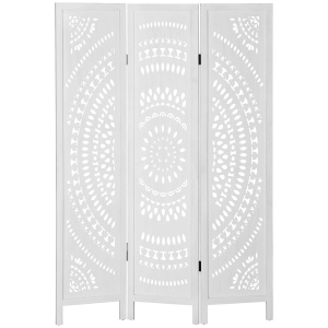 Paravan interior Re-Bloom, lemn paulownia, 120x1.6x170 cm, 3 panouri 40x170 cm, pliabil 40x4.8x170 cm, alb - Verificat A · Re-Bloom