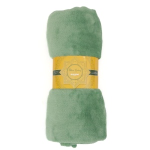 Patura Ella Home, calduroasa si moale, Poliester, Verde, 170x130cm