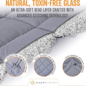 Patura grea antistress Sleep Mantra, poliester, 6,8 kg, gri, 122 x 183 cm - Img 2