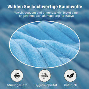 Patura pentru bebelusi MINIMOTO, poliester, albastru, 70 x 100 cm - Img 8