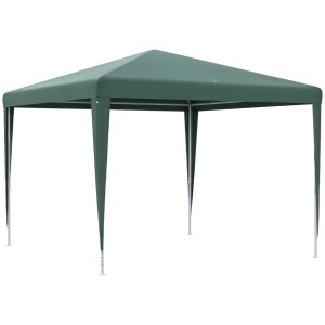 Pavilion de gradina portabil Re-Bloom, otel/PE, 293x293 cm, inaltime acoperis 252 cm, anti UV, 4 corzi+8 tarusi inclusi, verde - Verificat A · Re-Bloom - Img 1
