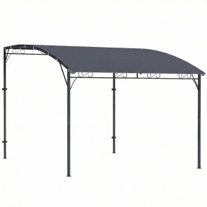 Pergola pentru terasa Re-Bloom, metal/poliester, 286x384x252 cm, 16 gauri drenaj, rezistenta vant nivel 4, 8 cuie+8 suruburi incluse, gri/gri inchis - Verificat A · Re-Bloom