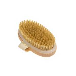 Perie de baie pentru masaj si exfoliere din lemn, Natur, 12x6x3cm