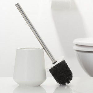 Perie de toaleta cu suport Sealskin, ceramica, alb, 39 x 12,3 x 12,3 cm - Img 3
