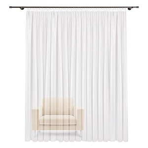 Pippa perdea 600x175 cm, textil, alba - Verificat A · Re-Bloom