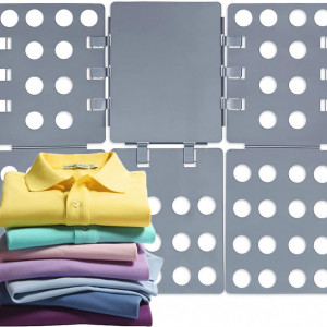 Placa pentru plierea tricourilor Sinzau, plastic, gri 69,5 x 56 x 2 cm