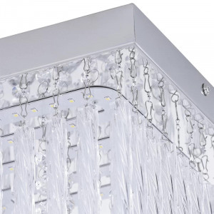 Plafoniera Arcadia, LED, metal/sticla, argintiu/transparent, 15 x 25 x 25 cm