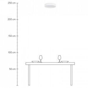 Plafoniera Helen, metal/textil, LED, alb, 35 x 7 cm - Img 7