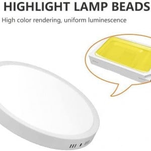 Plafoniera LEDUNI ®, plastic, alb, LED, 20 W, 220 V, lumina rece, 6000 K, 225 x 40 mm - Img 4