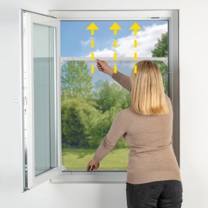 Plasă de țânțari telescopică pentru insecte, albă, 115/135 cm - Img 3