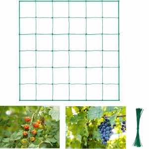 Plasa pentru sustinerea plantelor Halcyerdu, HDPE/plastic, verde, 180 x 180 cm