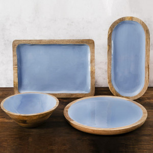 Platou oval COLECTIA CHEF, lemn, albastru, 35.5 x 18 x 2.5 cm - Img 4