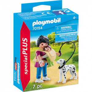 Playmobil Special Plus - Figurina mama cu bebelus si caine - Img 1