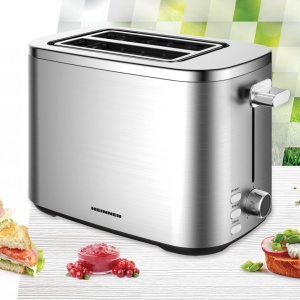 Prajitor de paine Heinner HTP-800SS, 800W, Capacitate 2 felii, 7 niveluri rumenire, Indicator LED luminos, Inox - Img 3
