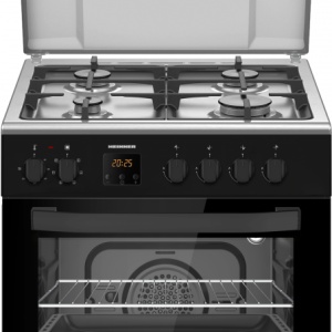 Produs Resigilat ARAGAZ MIXT HEINNER HFSC-S66FDCC-IBK, 60X60CM, 4 ARZATOARE, SUPORT FONTA, CAPAC METALIC, APRINDERE ELECTRICA PLITA, DISPOZITIV DE SIGURANTA PLITA, CUPTOR ELECTRIC, 6 FUNCTII, TIMER DIGITAL, GRILL, VENTILATIE, LUMINA CUPTOR, AUTOCURATARE C
