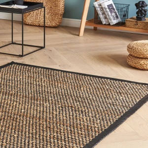 Produs Resigilat Covor Re-Bloom Gerce, iuta/bumbac/piele, 140x200 cm, design atemporal, maro/negru - Verificat A - Img 6