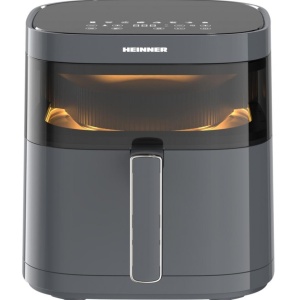 Produs Resigilat FRITEUZA CU AER CALD HEINNER DualHeat HAF-B6GRY17LG, 1700W, CAPACITATE COS: 5.7L, DISPLAY DIGITAL, INCALZIRE DUBLA, CAVITATE METAL, TEMPERATURA: 80-200°C, TIMER: 60MIN, 8 PROGRAME PRESETATE, COS DETASABIL, FEREASTRA SUPRAVEGHERE, LUMINA I - Img 1