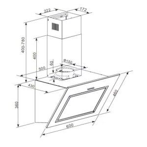 Produs Resigilat Hota decorativa inclinata Heinner DCH-650RIX, 60cm, 586 m³/h - Img 4