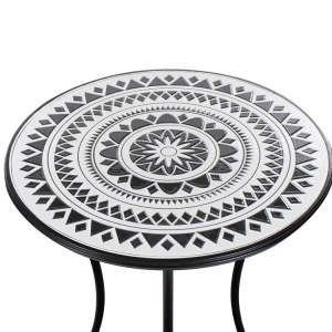Produs Resigilat Masa bistro Re-Bloom Comiso, fier/ceramica, 60x60x75 cm, 2 persoane, 50 kg, rezistenta UV, negru/alb - Verificat A - Img 3