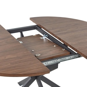 Produs Resigilat Masa extensibila Re-Bloom Friona, MDF/fier, 110-140x110x75 cm, 6 persoane, maro inchis/negru - Verificat A - Img 4