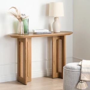 Produs Resigilat Masa tip consola Re-Bloom Karlo, MDF/ratan, 120x40x80 cm, 50 kg, natur - Verificat A - Img 3