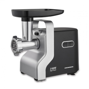 Produs Resigilat Masina de tocat Heinner MG-2100BKSL, putere maxima: 2100W, capacitate de tocare: 1.8 kg/min, cutit din inox, 2 viteze, 3 site de taiere, accesoriu pentru rosii, accesorii pentru carnati si kibbe, functie Reverse, nivel de zgomot: 90 dB - Img 2