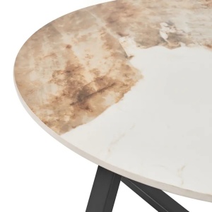 Produs Resigilat Masuta de cafea Re-Bloom Ivins, ceramica/fier, 80x80x40 cm, 50 kg, bej/alb/negru - Verificat A - Img 6