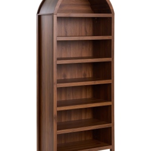 Produs Resigilat Pantofar Re-Bloom Lambina, MDF, 75x35x180 cm, rafturi reglabile, picioare 9 cm, maro inchis - Verificat A