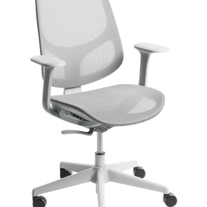 Produs Resigilat Scaun de birou Re-Bloom Aeri, plasa/polipropilena, 60x60x93-103 cm, 150 kg, gri deschis - Verificat A