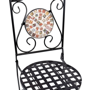 Produs Resigilat Set 2 scaune de gradina Re-Bloom Casario, fier/ciment/sticla, 40x44x90 cm, pliabile, 120 kg, multicolor - Verificat A - Img 3