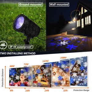 Proiector de lumini cu LED de ninsoare YMing, IP65, telecomanda, negru, plastic/aluminiu - Img 8