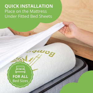 Protectie pentru marginea patului BANBALU, spuma cu memorie/fibra organica de bambus, alb/verde, 19 x 13 x 150 cm - Img 6