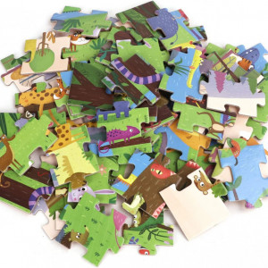 Puzzle cu 63 piese pentru copii OhMill, hartie, animale, multicolor, 48 x 33 cm - Img 7