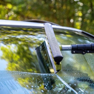 Racleta cu burete pentru geamuri compatibila cu manerul extensibil DocaPole, cauciuc/plastic, negru/galben - Img 4