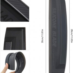 Racleta flexibila Venga Amigos, silicon, negru, 30 x 5 cm