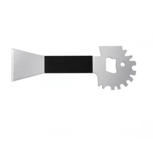 Racleta pentru gratar Mountain Grillers, otel inoxidabil/piele PU, argintiu/negru, 17,7 cm - Img 6