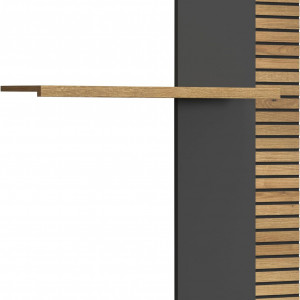 Raft de perete Mubbasher, lemn fabricat, antracit/natur, 111 x 91 x 19 cm