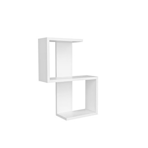 Raft de perete multifunctional, PAL melaminat 100% 18mm, 29.8x16.4x60 cm, raft mijloc 45cm, montare perete, alb - Verificat A · Re-Bloom