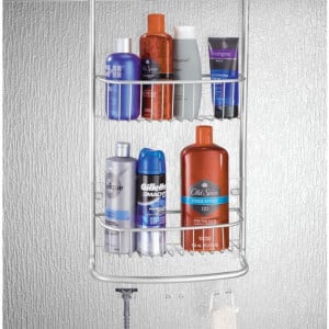 Raft suspendat pentru baie mDesign, otel inoxidabil, crom, 61 x 30,5 x 16,3 cm - Img 3