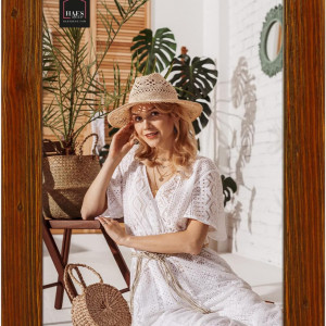 Rama foto clasica HAES DECO, plastic/sticla/MDF, brun, 19 x 14 x 1,6 cm