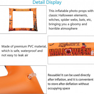 Rama foto gonflabila pentru cabina foto de Halloween LOOPES, plastic, portocaliu, 62 x 74 cm - Img 3