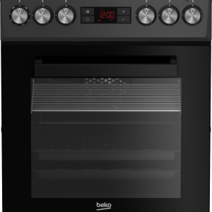 RESIGILAT – ARAGAZ MIXT BEKO FSM52330DAO, 50×60 cm, 4 arzatoare gaz, Aprindere electrica, Cuptor electric, Grill, Negru