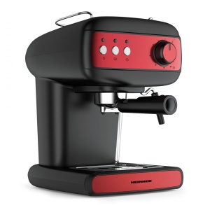 RESIGILAT – ESPRESSOR HEINNER HEM-1100BKRD, 850W, 15bar, Rezervor detasabil 1.2L, Filtru dublu din inox, Negru/Rosu (Copy 1)