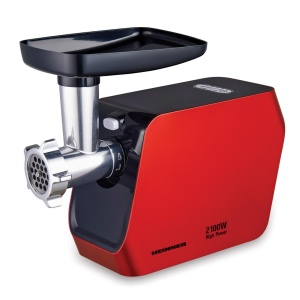 RESIGILAT – MASINA DE TOCAT HEINNER MG-2100RD, Putere 2100W, 1.8kg/min, Accesoriu rosii, Accesorii carnati, Cutit inox, 3 site taiere, Rosu